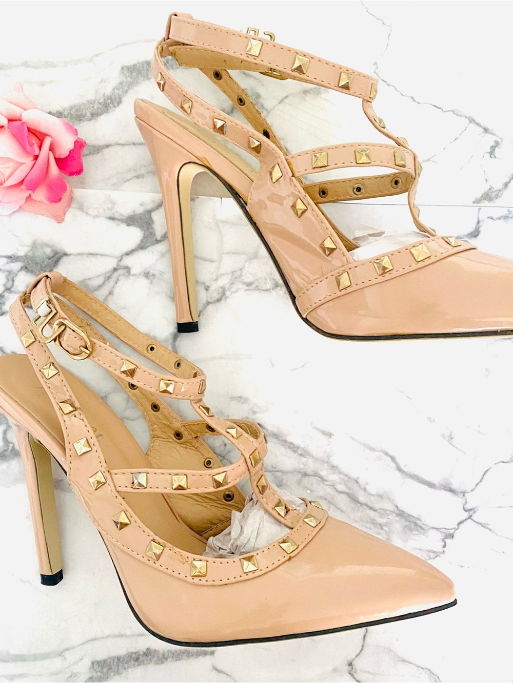 💕Pretty Studded Pointed-Toe  
 Stiletto Heels SZ 9 (40)